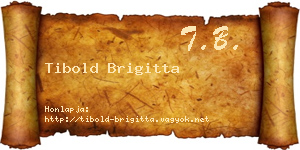 Tibold Brigitta névjegykártya